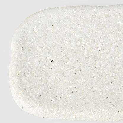 Plate Rectangular 28.5cm Shell White Glaze