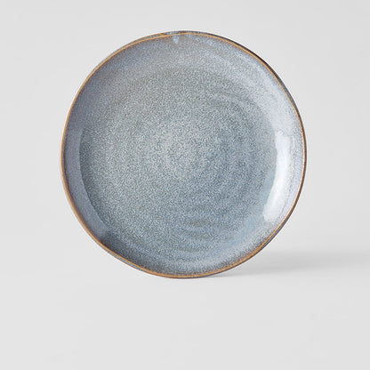 Plate Organic 23cm Steel Grey Glaze