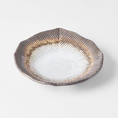 Plate Leaf Shape 16cm Akane Grey Glaze