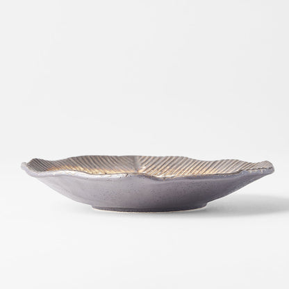 Plate Leaf Shape 16cm Akane Grey Glaze