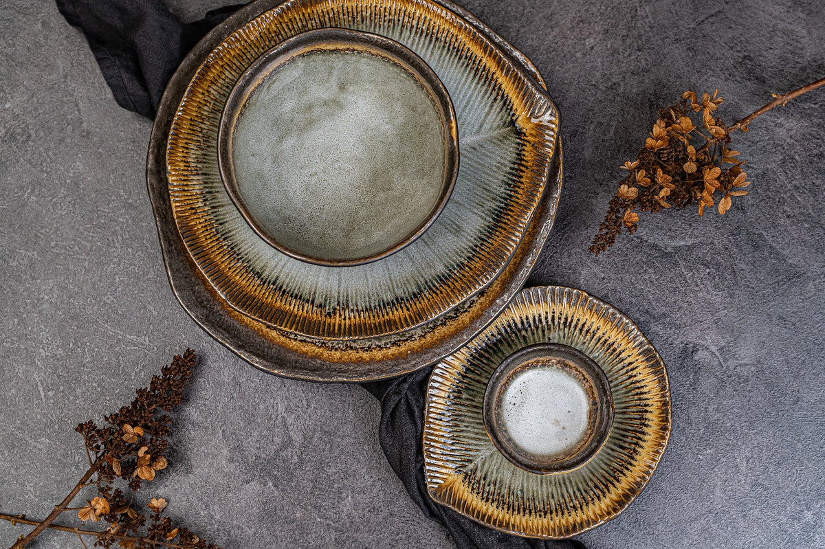 Bowl Organic 14.5cm Akane Grey Glaze