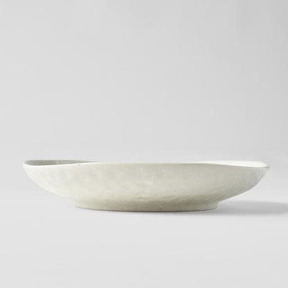 Dinner Plate Organic Shape 23cm Kanso Soft White Glaze