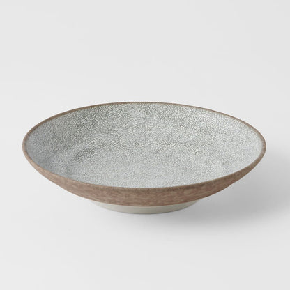 Pasta Bowl Flat 23cm Crazed Grey Glaze