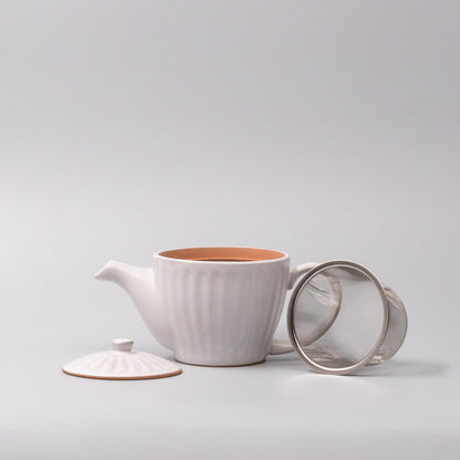 Teapot 480ml Speckled White Ridge Glaze