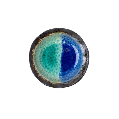 Organic Shallow Bowl 17cm Cobalt Splice Glaze