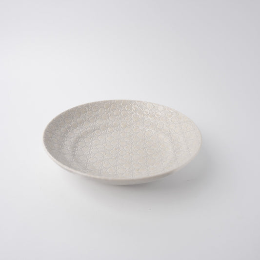 Pasta Bowl Flat 23cm White Star Glaze