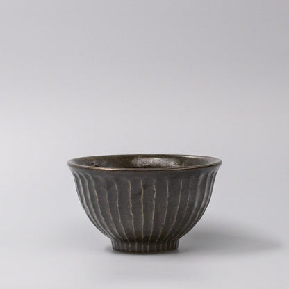 Bowl 15.5cm Shinogi Moss Black Glaze