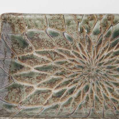 Sushi Plate 22cm Forest Green Net Design