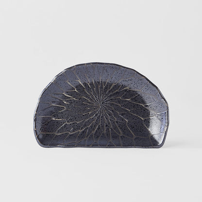 Plate D Shaped 21cm Charcoal Net Design