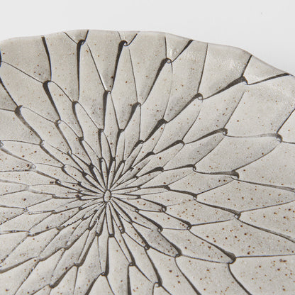 Plate D Shaped 21cm Grey Net Design
