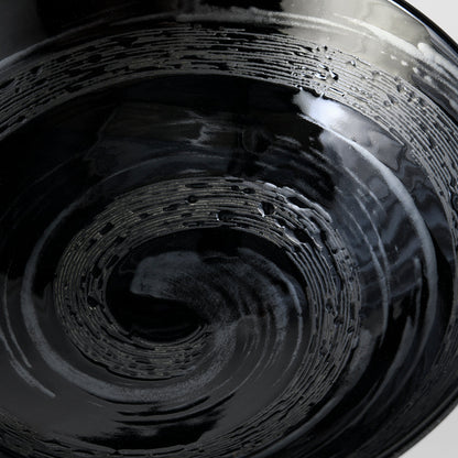 Ramen Bowl 24.5cm Gunmetal Swirl Glaze