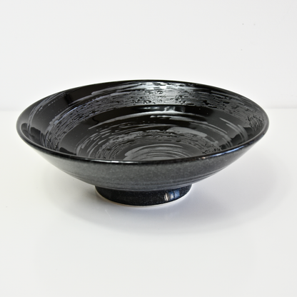 Ramen Bowl 24.5cm Gunmetal Swirl Glaze