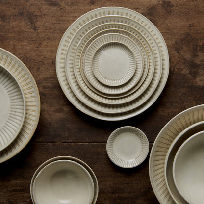 Deep Bowl 15.cm Ridged Alabaster Glaze
