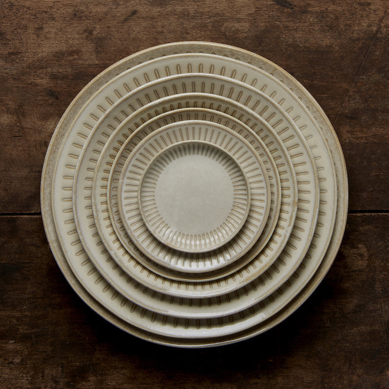 Deep Bowl 15.cm Ridged Alabaster Glaze