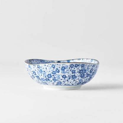 Sauce Dish Organic 11cm Blue Daisy Glaze