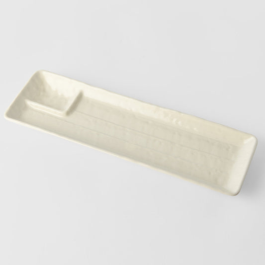 Dumpling Plate 33cm Ivory White Glaze