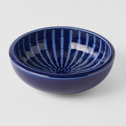 Bowl Thick Edge 24cm Indigo Drip Glaze