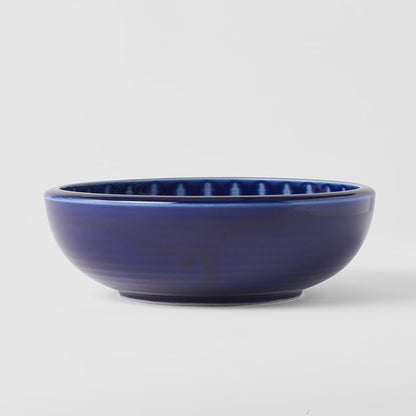 Bowl Thick Edge 24cm Indigo Drip Glaze