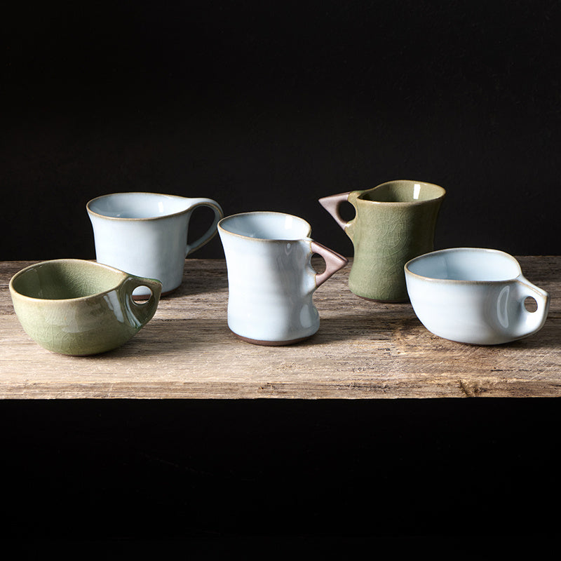 Cup 130ml Swoop Ice Blue Glaze