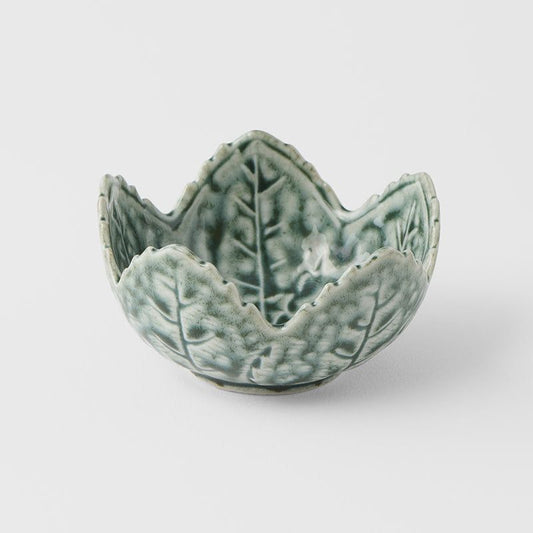 Sauce Dish Leaf 7.5cm Green Glaze