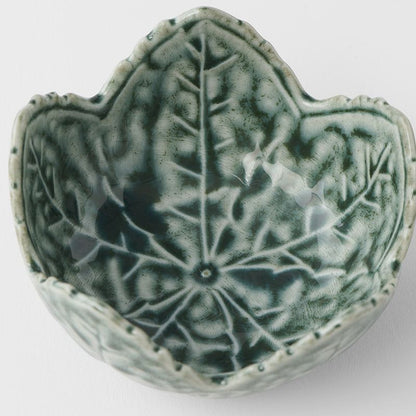 Sauce Dish Leaf 7.5cm Green Glaze