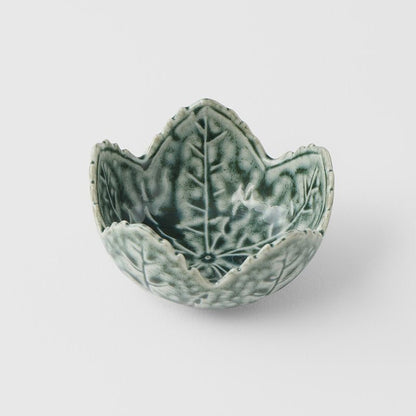 Sauce Dish Leaf 7.5cm Green Glaze