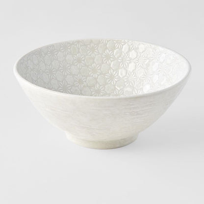 Udon Bowl 19.5cm White Star Glaze