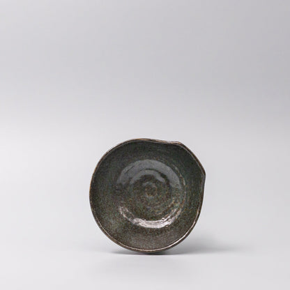 Bowl with Handle 13cm Navy Speckle Glaze