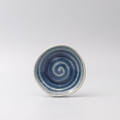 Plate 14cm Amane Sapphire Glaze