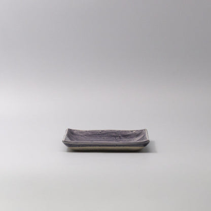 Plate Square 17cm Crackle Amethyst Glaze