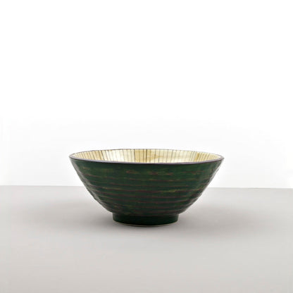Udon Bowl 19cm Green Converging Line Glaze