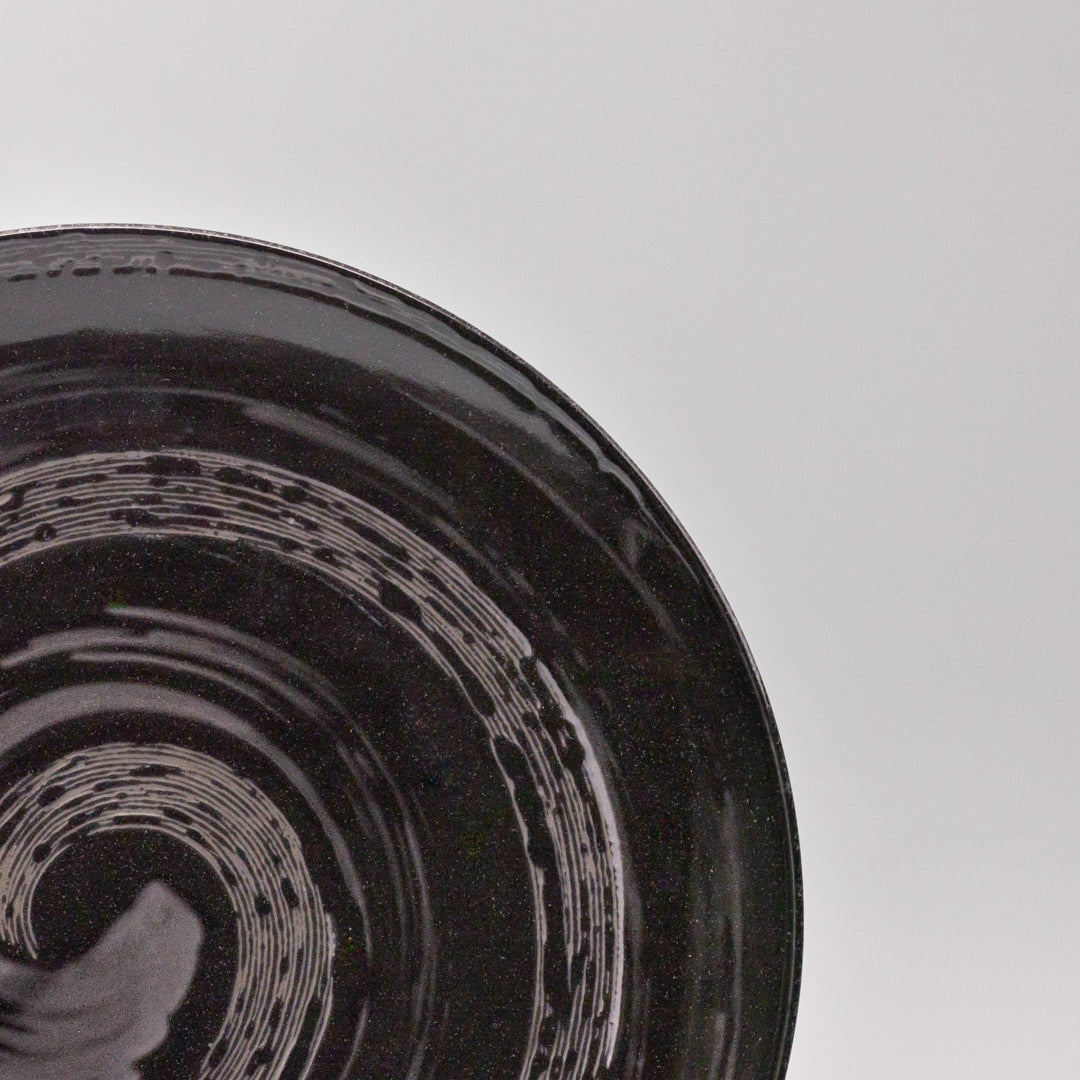 Dinner Plate 28cm Gunmetal Swirl Glaze