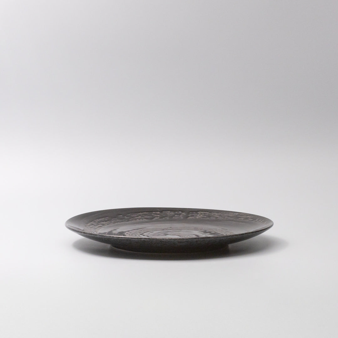Dinner Plate 28cm Gunmetal Swirl Glaze