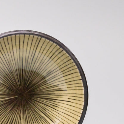 Bowl 13cm Green Converging Line Glaze