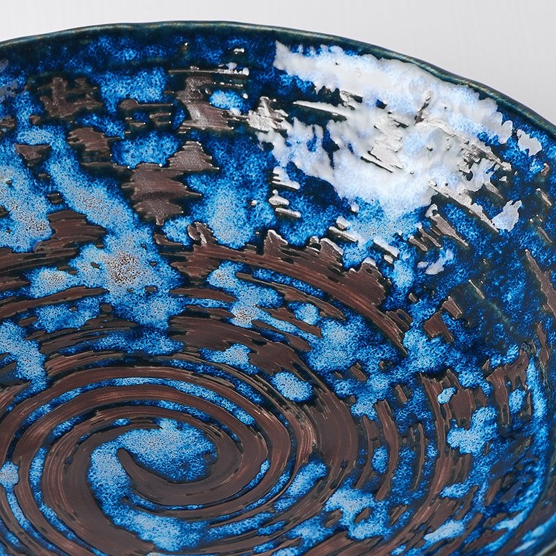 Pasta Bowl 24cm Copper Swirl Glaze