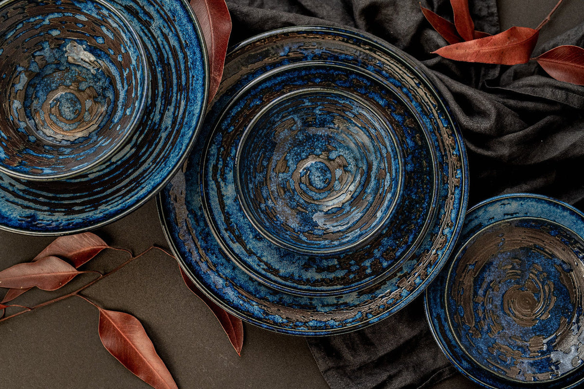 Bowl U Shape 13cm Copper Swirl Glaze