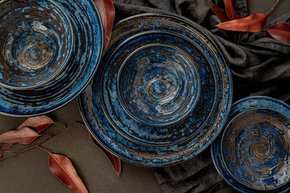 Bowl U Shape 13cm Copper Swirl Glaze