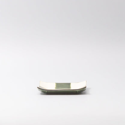 Saucer Reeded Oribe 12cm Checkerboard Glaze