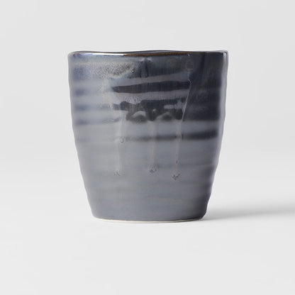 Sushi Mug 325ml Metallic Black Drip Glaze