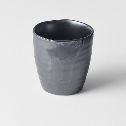 Sushi Mug 325ml Metallic Black Drip Glaze