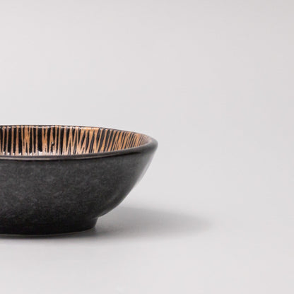 Tapas Bowl 13cm Bronze Converging Line Glaze