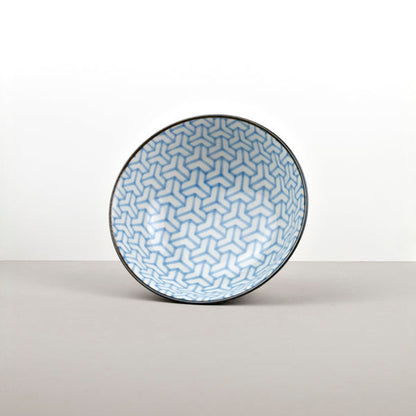 Bowl 19cm Indigo Ikat Herringbone Design
