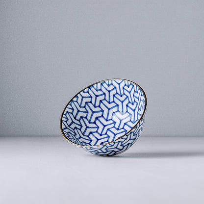 Bowl 13cm Indigo Ikat Herringbone Design
