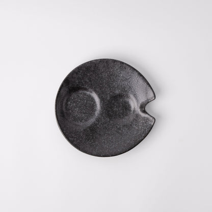 Plate Dimpled 15cm Craft Black Glaze