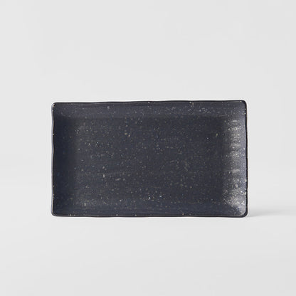 Plate Ibushi Rectangular 22cm Black Glaze
