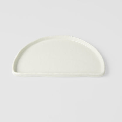 Half Moon Plate 21cm Ivory White Glaze