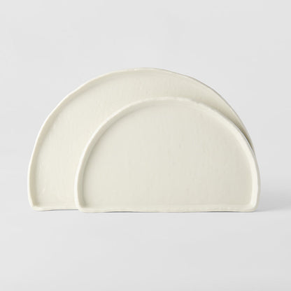 Half Moon Plate 21cm Ivory White Glaze