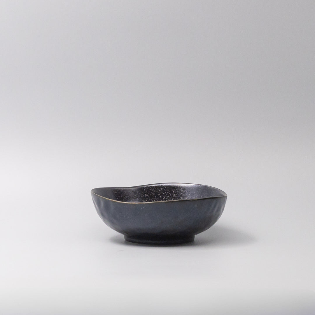 Bowl Organic Shape 17cm Kanso Matte Black Glaze