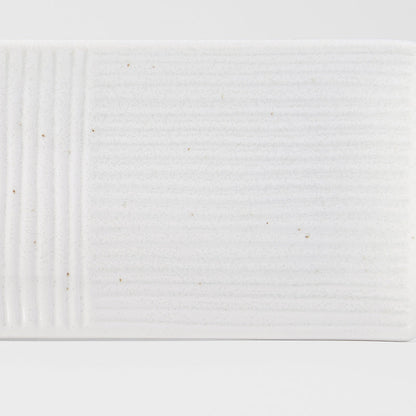 Sashimi Plate 33cm Line Design White Glaze