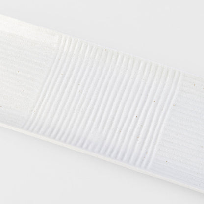 Sashimi Plate 33cm Line Design White Glaze